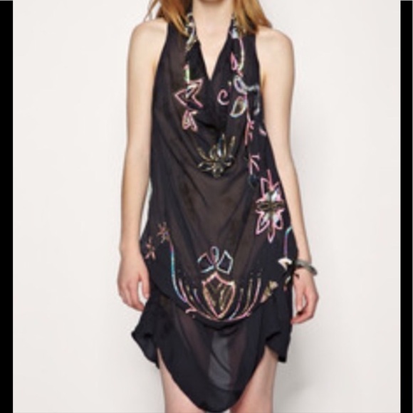 All Saints Dresses & Skirts - All Saints silk chiffon tie dye dress w/ sequins